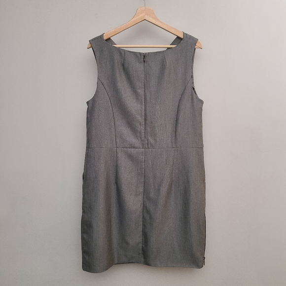 GAP Gray Cowl Neck Sleeveless Sheath Dress with Front Pockets - Picture 2 of 6
